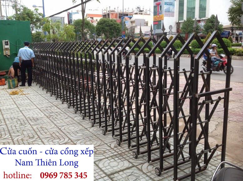 cong xep inox - Lắp cửa cổng xếp Đồng Nai