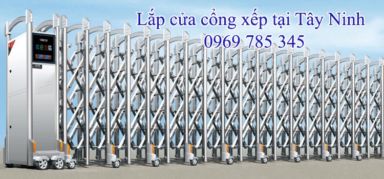 cua cong xep inox - Lắp cửa cổng xếp Tại Tây Ninh