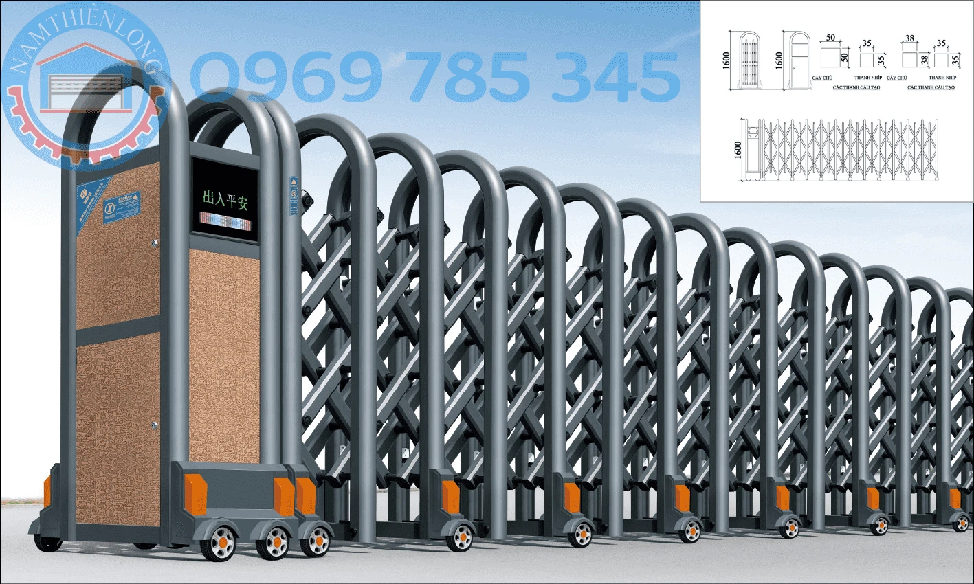 Lắp đặt Cửa cổng xếp tại KCN Phú Giáo