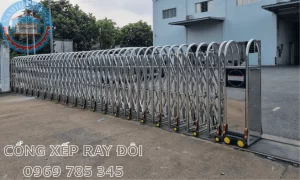 Lắp đặt Cửa cổng xếp tại KCN Becamex Bình Phước